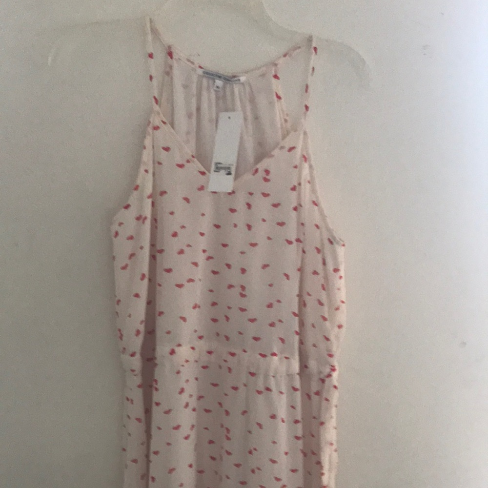Collective Concepts Cream Dress with Pink Accents